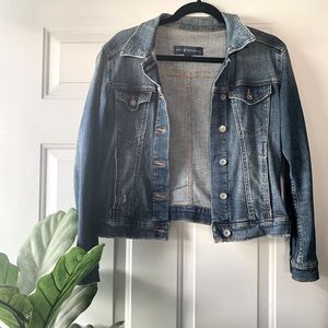 Cropped Distressed Jean Jacket